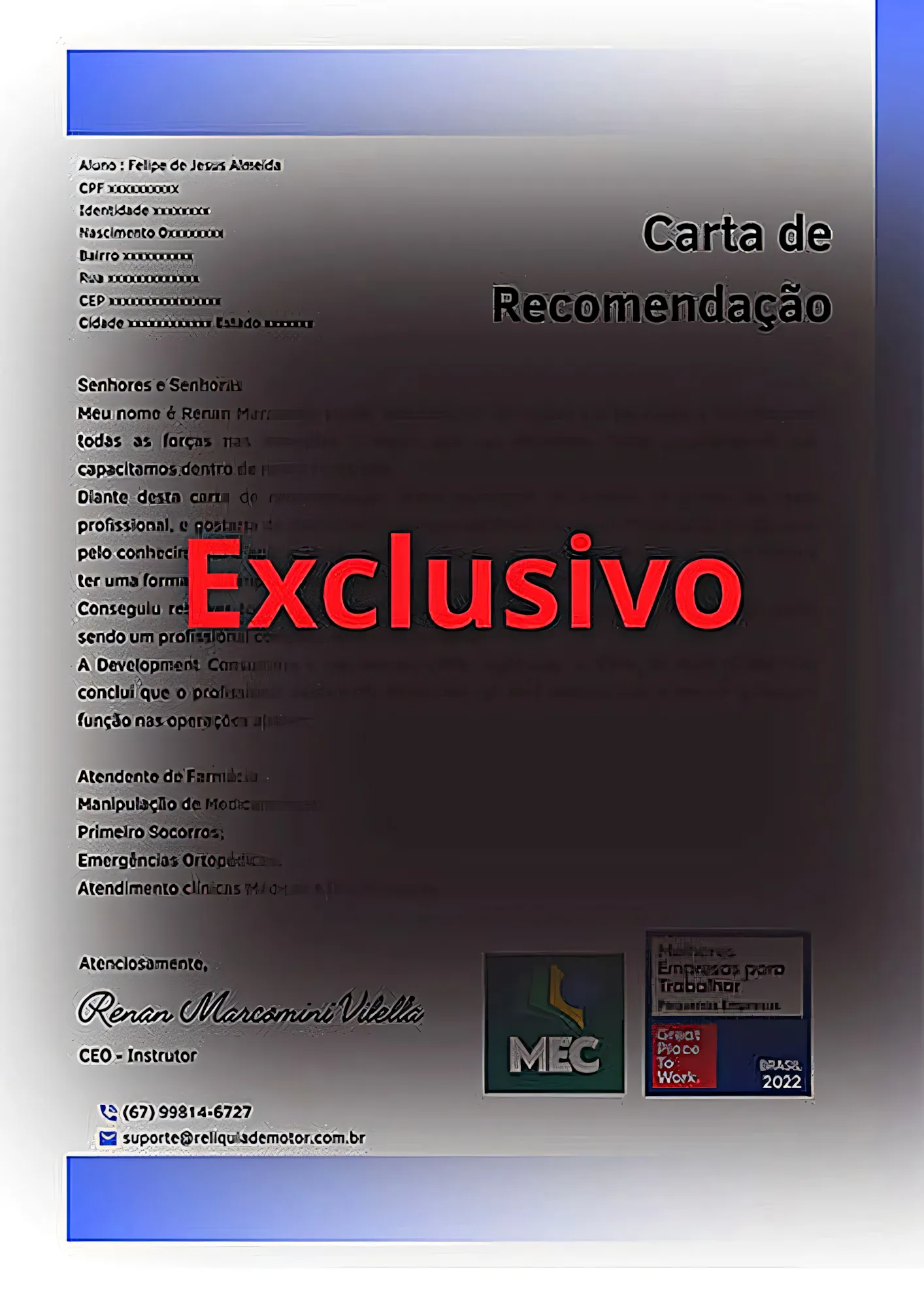 Carta de recomendação